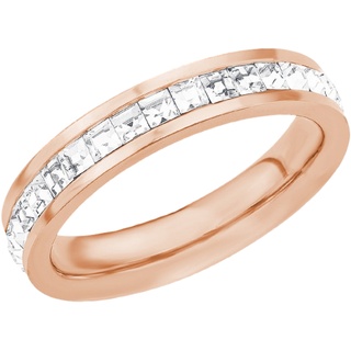 S.Oliver Ring Edelstahl Damen Ringe, mit Kristall, Roséfarben, Kommt in Schmuck Geschenk Box,