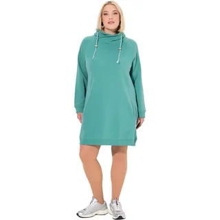 Ulla Popken Damen große Größen Übergrößen Plus Size Sweatkleid, Stehkragen, Langarm, Taschen