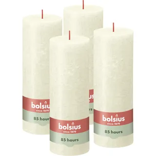 Bolsius Rustik Stumpenkerzen 19 cm weiß 4 St.