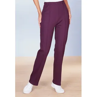 Wellnesshose, Damen, Gr. 46, Normalgrößen, rot (bordeaux), 80% Polyacryl, 20% Baumwolle, unifarben, lang, Hosen Wellnesshose