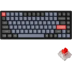 Keychron Key K2Pro 75%   Alu RGB Gat Red  K2P-J1-DE (DE, Kabellos, Kabelgebunden), Tastatur, Schwarz