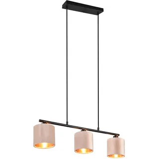Trio Julieta 3-flg. 60 cm schwarz matt Samt beige/goldfarbig