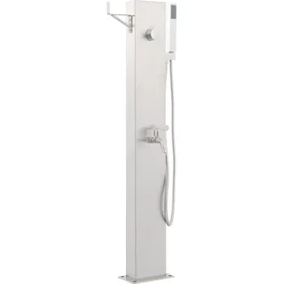 vidaXL Gartendusche mit Wasserhahn 110 cm Edelstahl - Silber