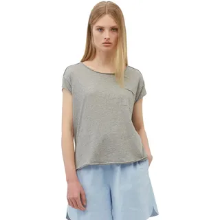Marc O'Polo Denim Damen, T-Shirt aus Bio-Baumwolle Relaxed Fit, grau (grau, L,