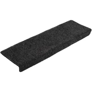 vidaXL Stufenmatten Selbstklebend 5 STK. 65x21x4 cm Schwarz Rechteckiger Rand