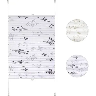 Woltu Plissee Faltrollo Klemmfix ohne Bohren Grau, 60 x 130 cm & Fenster