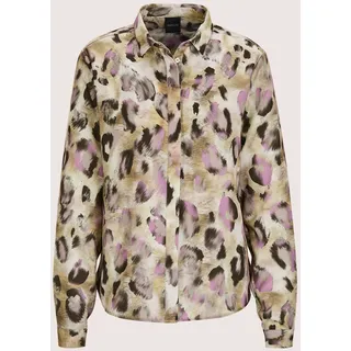 Madeleine Langarmbluse »Hemdbluse Modische Bluse mit Animal-Print«, schwarz