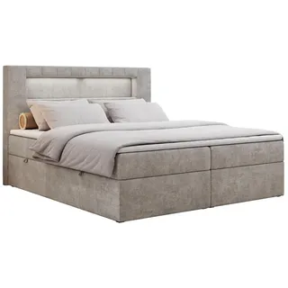 MKS Boxspringbett 120 x 200 cm H4 Beige