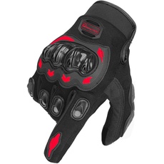 ARTOP Motorradhandschuhe, Sommer, Herren, Damen, Kinder, Handschuhe, Motorrad, Cross, Touchscreen, stoßfest, atmungsaktiv, Rot, Größe L