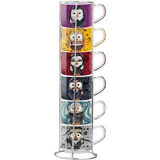 Egan Set mit 6 Espressotassen Imp. The Addams Family + Metalrack