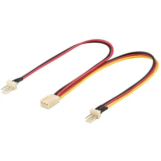 goobay Internes Lüfter-Stromkabel 2x 3Pin Stecker > schwarz/rot
