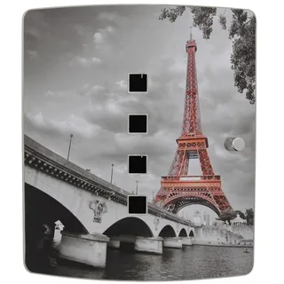 Burg Wächter 38850"6204/10 Ni Tour Eiffel Motivschlüsselbox, Schwarz/Edelstahl, HxBxT: 240x210x70