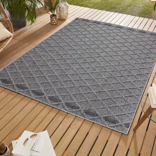 Outdoor Teppich Teppiche im skandinavischen Stil Küche Balkon Terrasse Garten Picknick , Größe : 200 cm x 290 cm , Farbe : Grau-3 - Grau