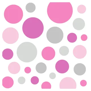 Little Deco Wandsticker 86 Punkte Kinderzimmer Mädchen Kreise | pink rosa grau | viele Farben Wandtattoo Klebepunkte Wandaufkleber Dots bunt DL390