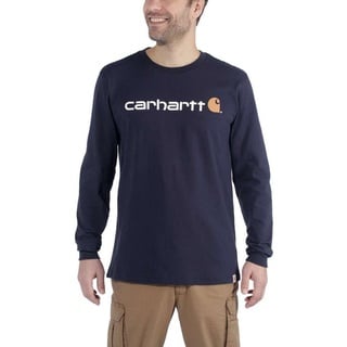 CARHARTT Herren Long-Sleeve Workwear Signature Graphic Core Logo Langarmshirt, blau, M