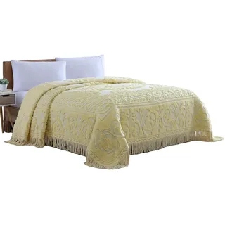 Beatrice Home Fashions Medallion Chenille-Tagesdecke, Kingsize, Gelb