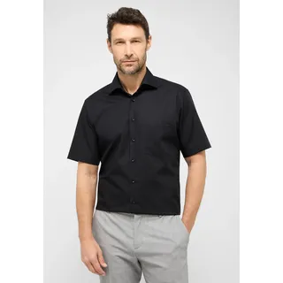 Kurzarmhemd ETERNA "MODERN FIT", Herren, Gr. 39, Normalgrößen, schwarz, Popeline, 100% Baumwolle, tailliert, Hemden Kurzarmhemd, NON IRON (bügelfrei)