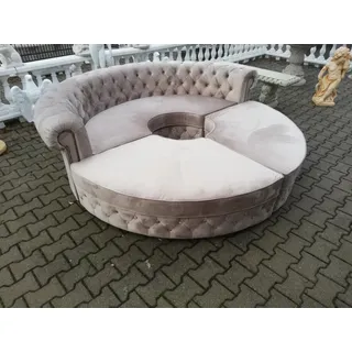 Chesterfield Rundsofa Stoff Runde Sofa XXL Wohnlandschaft Eckcouch Ecksofa Couch