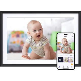 Dragon Touch 10.1'' WiFi Digitaler Bilderrahmen – HD IPS Touchscreen, Auto-Rotate, Sofortiges Teilen von Fotos/Videos, 16GB Speicher Familie und Freunde
