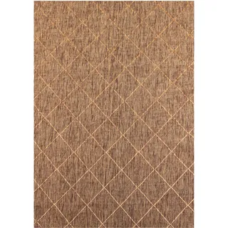 Teppium In & Outdoor Teppich Einfarbig Flachgewebe Wetterfest Balkon Terrasse Wohnzimmer Skandinavisches Boho, Grösse: 120x170 cm - Kupfer