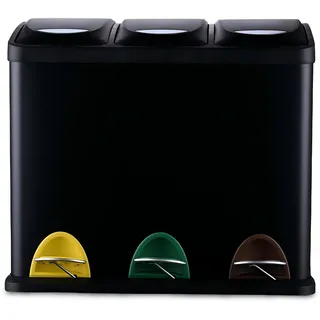 Relaxdays Mülleimer 24 l Schwarz