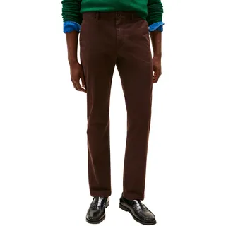 Tommy Hilfiger Herren Chino Hose Core Denton Essential Twill Straight Fit, Braun (Dark Brown), 32W/30L