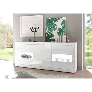 INOSIGN Sideboard »Carat«, Breite 217 cm, wird mit zwei Leisten angeliefert, 1 x grau, 1 x weiss, weiß