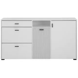 Mid.you Sideboard , Schwarz, Weiß , Kunststoff , 3 Fächer , 3 Schublade(n) Schubladen , 150x80x42 cm , Typenauswahl, stehend , Kleinmöbel, Kommoden, Sideboards