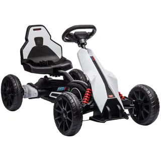 Homcom Kinder Elektro Gokart 12 V 3-5km/h Go Kart mit 2-Fach verstellbarem Modus , Weiß , Kunststoff , 58x58.5x100 cm , Freizeit & Co, Gartenspielzeug, Kinder-Elektrofahrzeuge