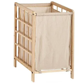 Kipit Wäschekorb aus Holz, Stoff, 35 l (33 x 60 x 39,5 cm)