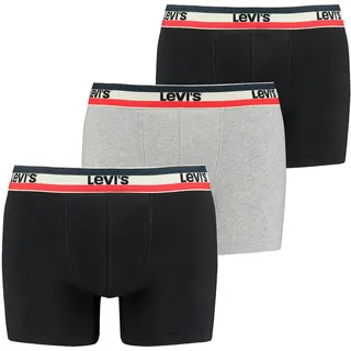 Levi's Boxershorts MEN SPRTSWR LOGO BOXER BRIEF Schwarz / Grau S 3er Pack