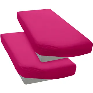 Spannbettlaken Microfaser-Jersey 90 x 200 cm pink 2 St.