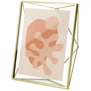 Umbra Prisma 20x25 cm Bilderrahmen - Wand- und Tisch Fotorahmen für Bilder, Kunstdrucke, Illustrationen und Mehr, Metall, Messing