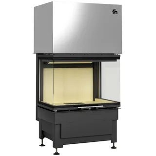 Hajduk Warmluft Kamineinsatz | Volcano 3PLh | dreiseitiger Eckkamin | 11 kW