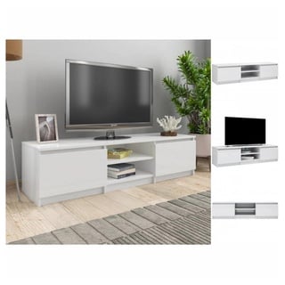 vidaXL TV-Schrank Hochglanz-Weiß 140x40x35,5 cm Holzwerkstoff