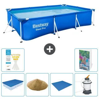 Bestway Steel Pro Rechteckig - 300x201x66 cm - 7-teilig S158 - Blau