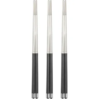 3 Paar Chinesische Essstäbchen Set aus Edelstahl | edle Sushi Stäbchen Spülmaschinenfest und Rostfrei | Wiederverwendbare 24,3cm Chopsticks für Asiatisches Geschirr Besteck