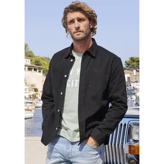 John Devin Hemdjacke », weites Overshirt«, aus Baumwolle, mit aufgesetzten Taschen schwarz