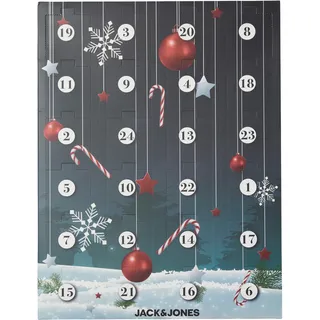 Freizeitsocken JACK & JONES "JACCHRISTMAS SOCK Adventskalender", Herren, schwarz, Baumwollmischung, Socken Freizeitsocken, 24 Paar Socken mit Weihnachtsmotiven, Baumwollmischung