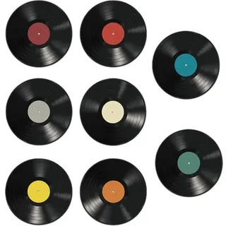 runrayay 10 Zoll CD Album Cover Poster Collage Kit, 8Pcs Selbstklebende Wand Collage Ästhetische Bilder, Schlafsaal Wand Records Schlafzimmer Dekor, Rock and Roll Musik Party Dekorationen