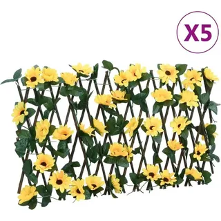Rankgitter mit Künstlichem Efeu 5 Stk. Erweiterbar 180x20 cm - Gelb