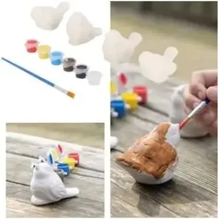 Esschert Design KG317, Gieß-/Bastelset für Kinder, Acryl, Aluminium, Dolomit, Nylon, Polystyrol, Schwarz, Blau, Braun, Natur, Rot, Weiß, Gelb - Schwarz, Blau, Braun, Rot, Weiß, Gelb
