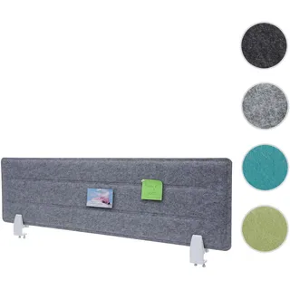 Tischtrennwand HWC-G76, Büro-Sichtschutz Schreibtisch Pinnwand, Schallschutz Stoff/Textil mit Prägun
