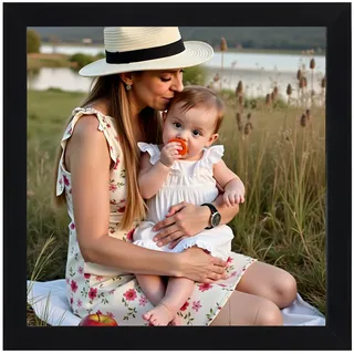 Ditwis Bilderrahmen 15x15 Schwarz, Quadratisch Fotorahmen für Fotos und Bilder, Wand- und Tischaufstellung, Modern Rahmen für Wohn-, Schlaf- und Büroräume