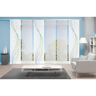 VISION S Schiebegardine »6ER SET HEIGHTS« Paneelwagen 6 Stk. tlg. HxB: 260x60, Schiebevorhang 6er Set Digitaldruck, blau