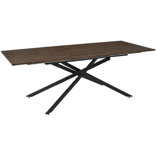 HOME DECO FACTORY, HD0558, Moderner ausziehbarer Tisch 150–210 cm, 6–8 Personen, Elegantes und praktisches Design, pflegeleicht, robust, ideal für Esszimmer oder Büro, braun schwarz
