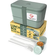 Bild von Bento Lunchbox verschachtelbar 1500 ml All-in-One, Bento Box Erwachsene, Mahlzeit Prep Container für Männer