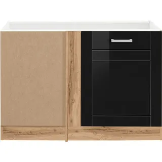 kochstation Eckunterschrank KS-Tinnum 120 x 60 x 82 cm Schwarz