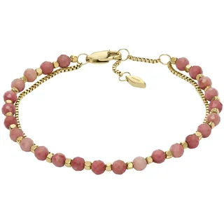 Fossil Armband »Schmuck Geschenk Metall Edelstahl JEWELRY« mit Amethyst, Tigerauge, Rhodochrosit, rosa