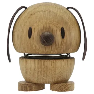 Hoptimist Tier, Hund, Holzdeko, Wackelfigur & Glücksbringer aus Holz, Skandinavisch, Deko Wohnzimmer, Büro & Schreibtisch, Tolle Kleine Geschenke, 5,5 x 5,9 x 7,3 cm, Small, Oak